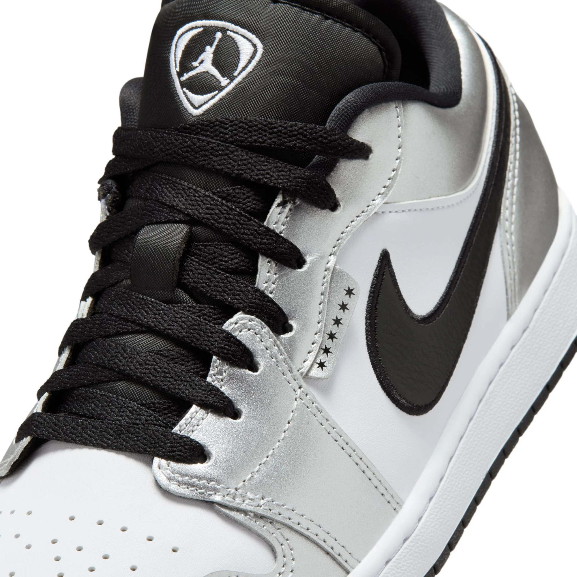 Air Jordan 1 Low SE Color: WHITE/BLACK-WHITE-METALLIC SILVER Style: IR2278-100 - Image 7