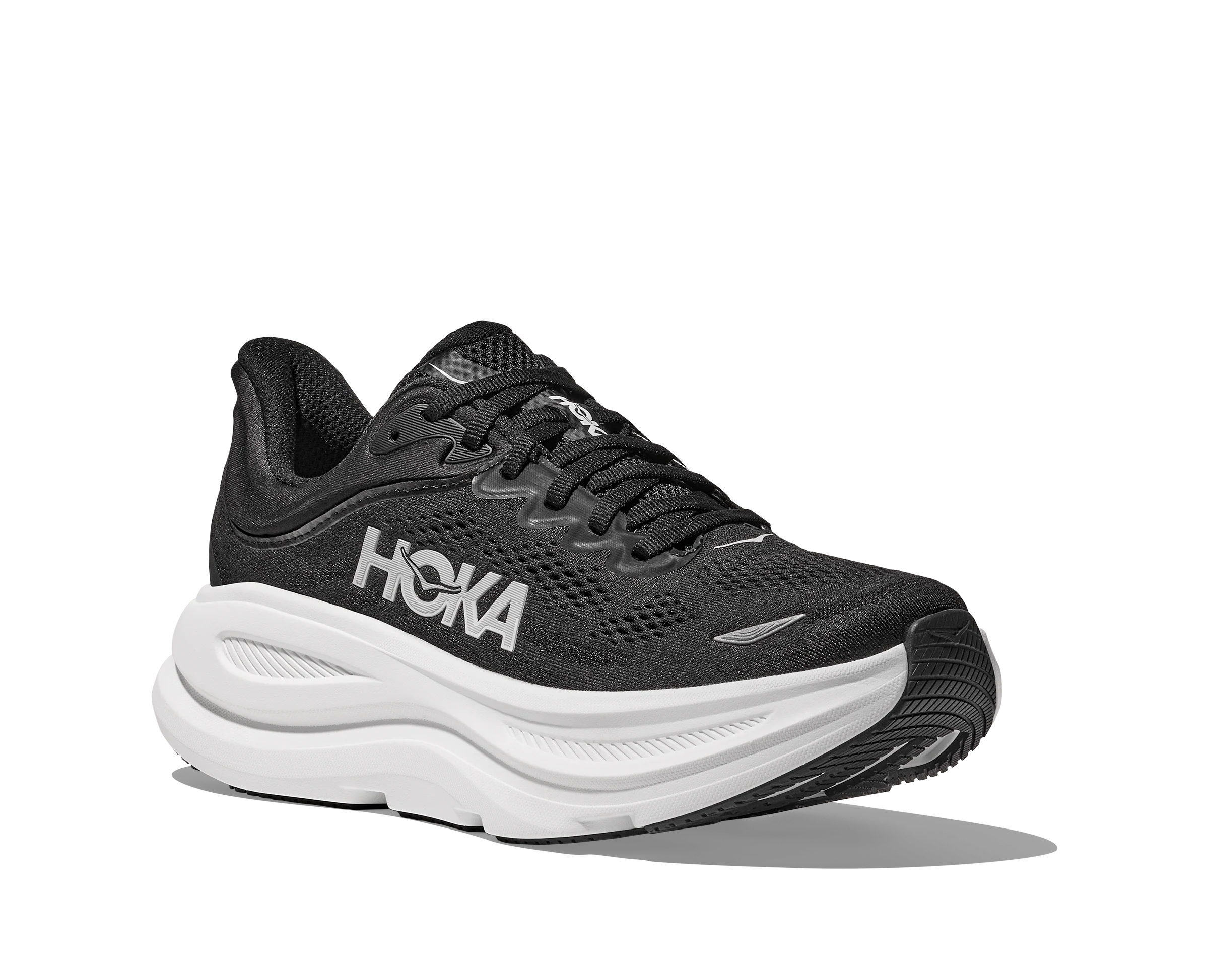 Hoka Bondi 9 Mens Shoes Color: Black/White Style: 1162011-BWHT - Image 5