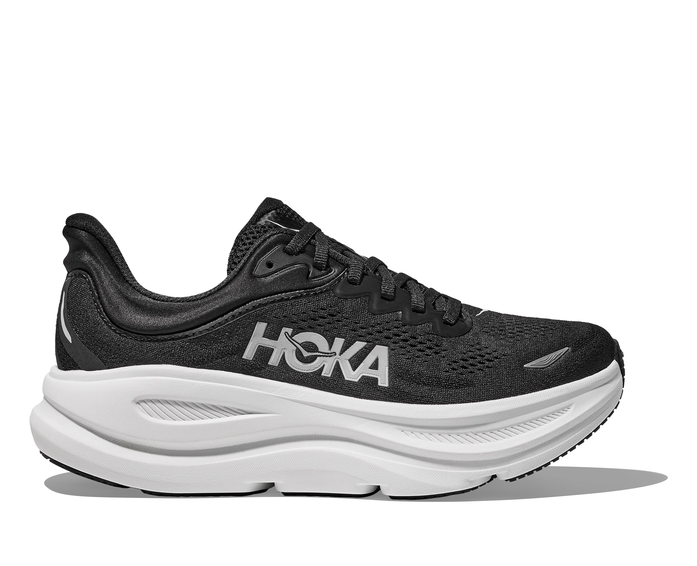 Hoka Bondi 9 Mens Shoes Color: Black/White Style: 1162011-BWHT - Image 8