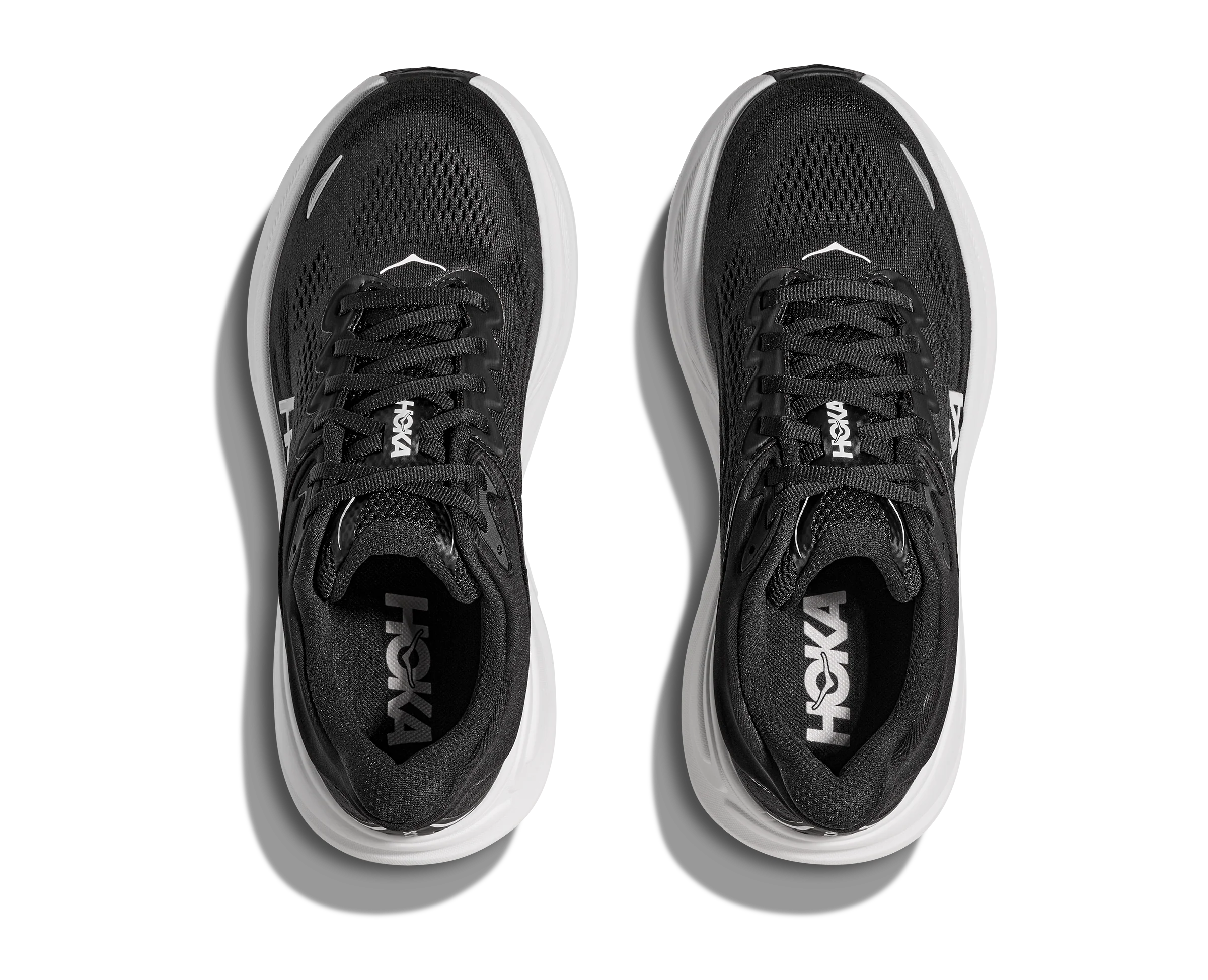 Hoka Bondi 9 Mens Shoes Color: Black/White Style: 1162011-BWHT - Image 9