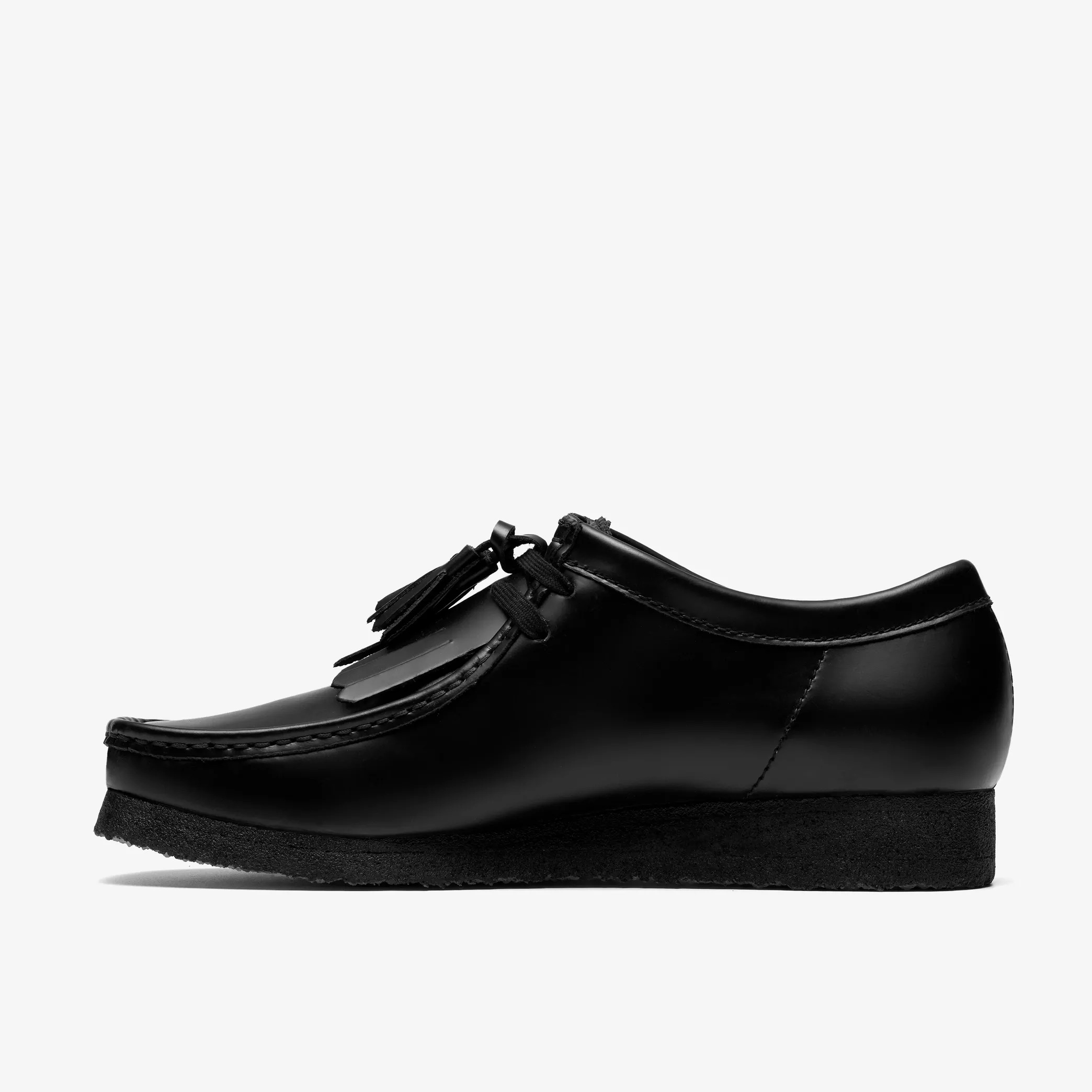 CLARKS Wallabee Black Hi Shine Leather 26183780 - Image 3