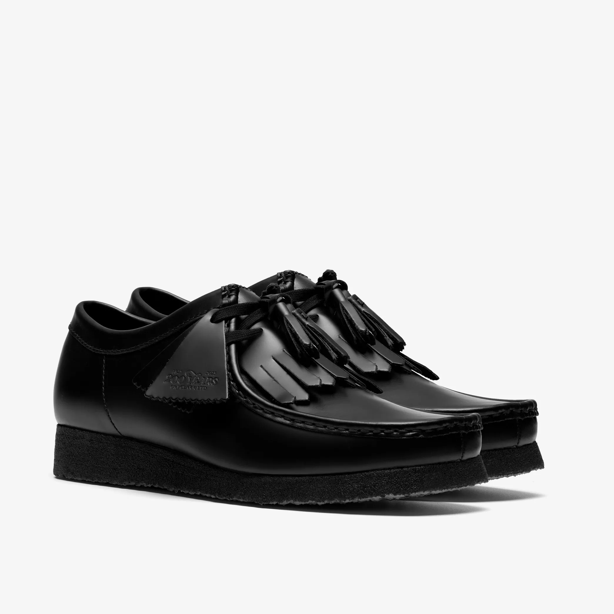 CLARKS Wallabee Black Hi Shine Leather 26183780 - Image 7