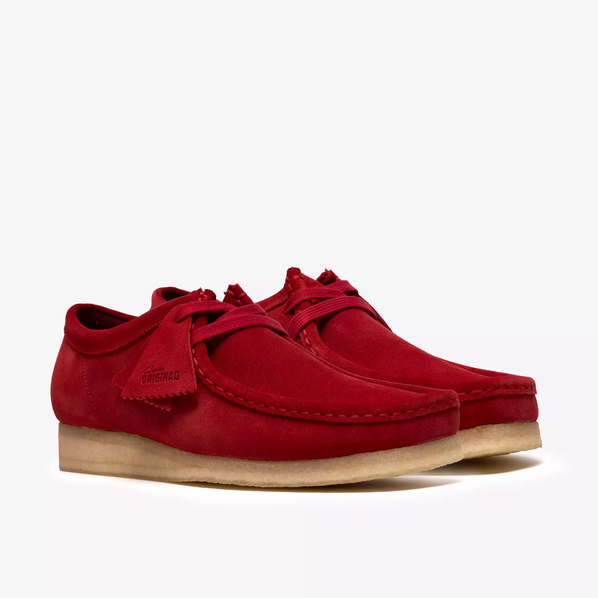 Clarks Wallabee Mens Shoes Color: Deep Red Suede Style: 26186772 - Image 2