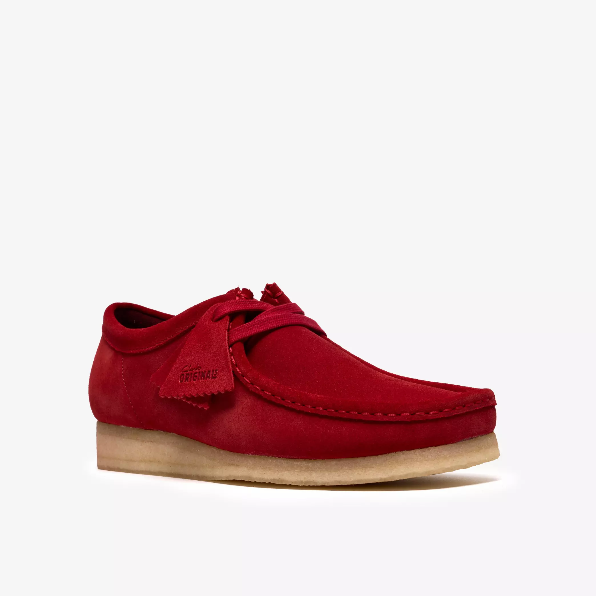 Clarks Wallabee Mens Shoes Color: Deep Red Suede Style: 26186772 - Image 7