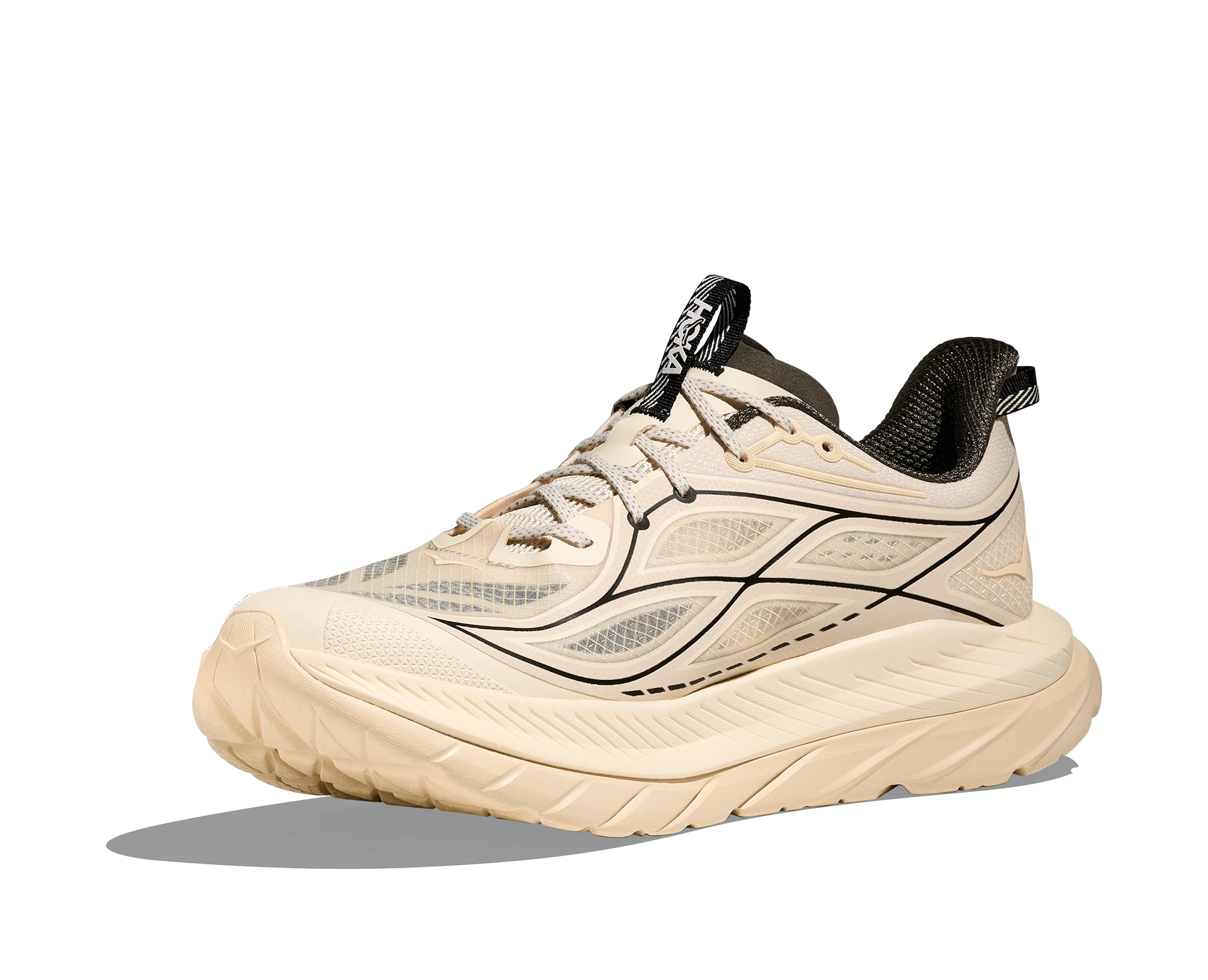 Hoka Mach Remastered Mens Shoes Color: Eggshell/Asphalt Grey Style: 1176250-EHL - Image 3