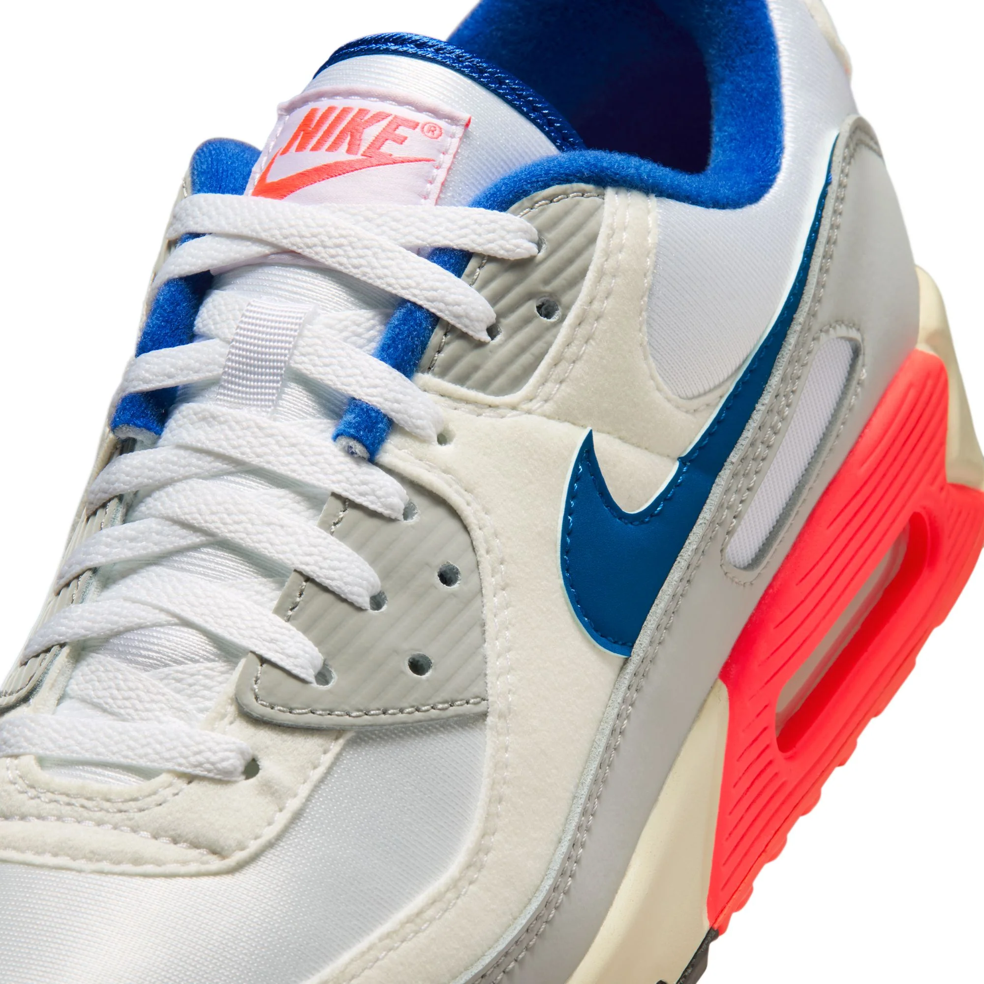 Nike Air Max 90 Color: LT BASE GREY/SPORT ROYAL-COCONUT MILK Style: IU0767-001 - Image 7