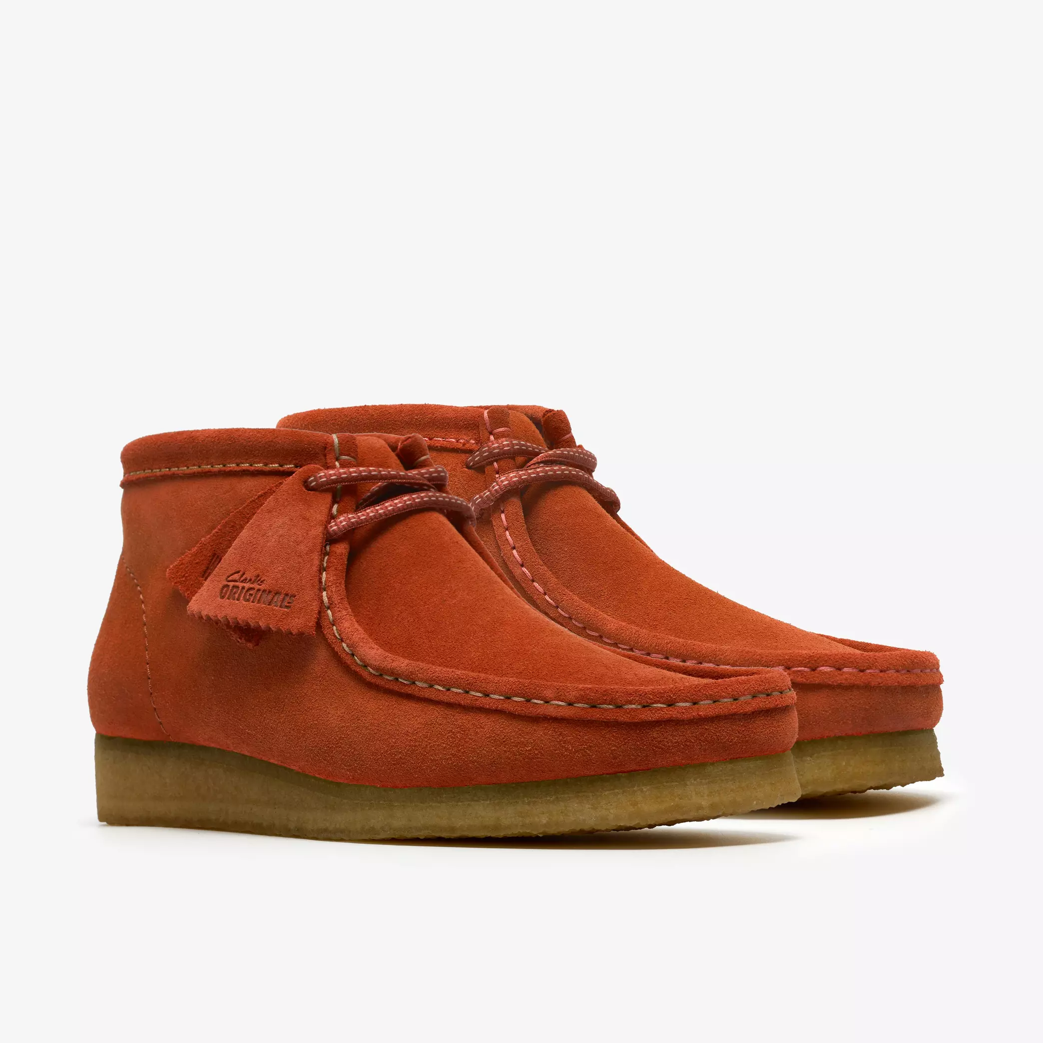 Clarks Wallabee Boot Mens Shoes Color: Orange Suede Style: 26185643 - Image 2