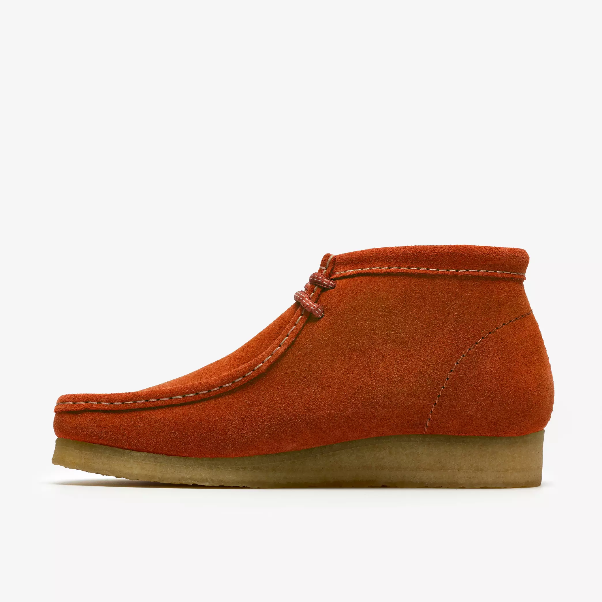 Clarks Wallabee Boot Mens Shoes Color: Orange Suede Style: 26185643 - Image 4