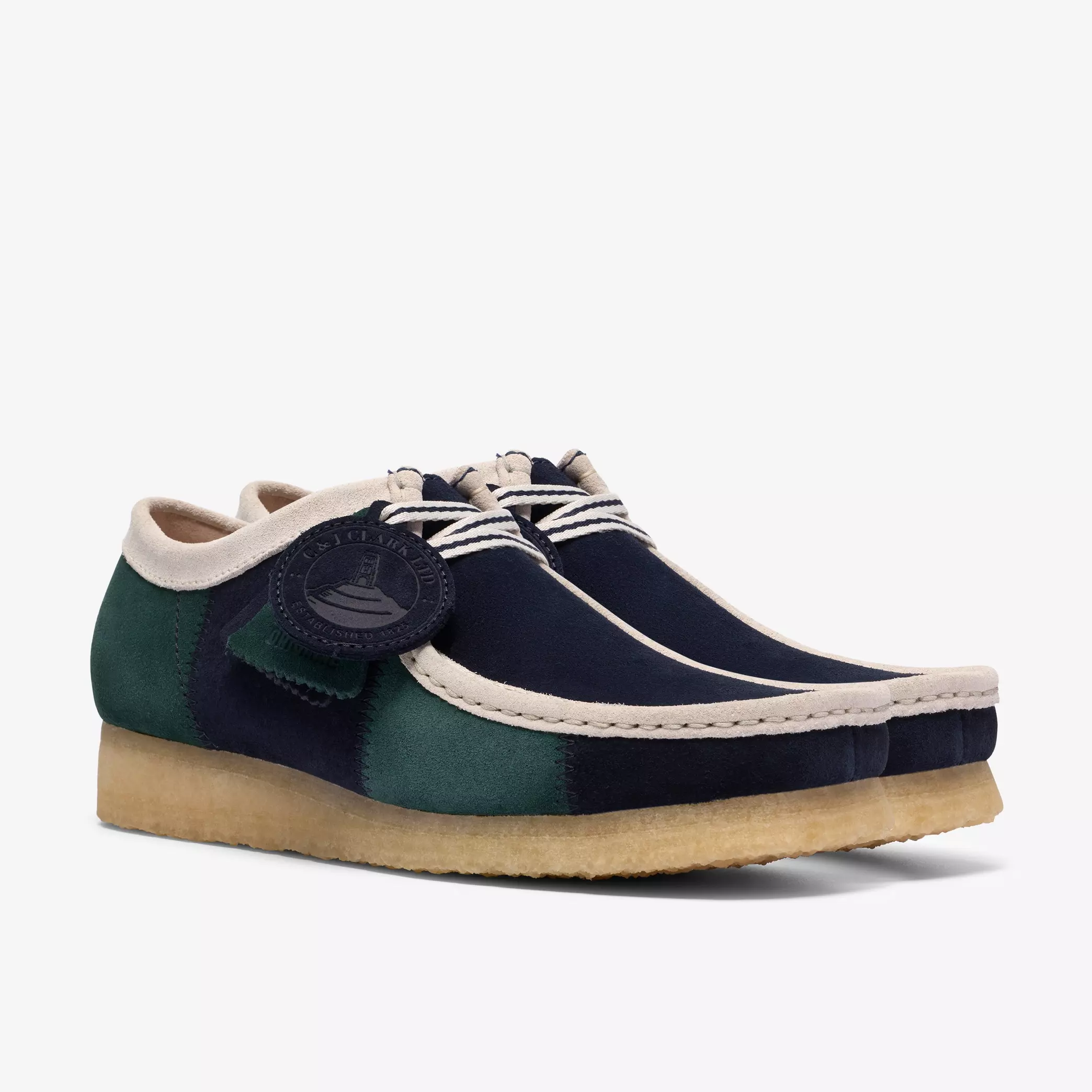 Clarks Wallabee Mens Shoes Color: Blue/Green Strip Style: 26185545 - Image 9