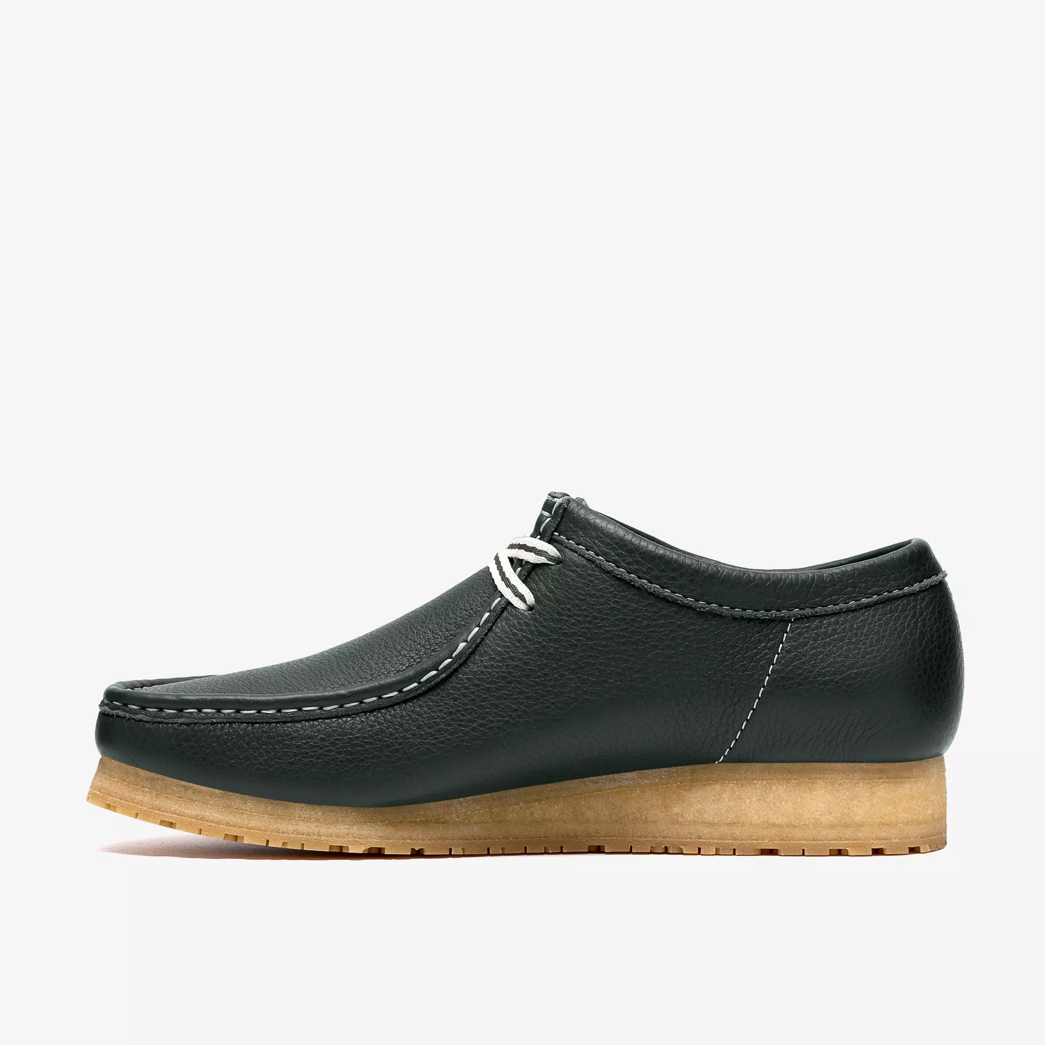 Clarks Wallabee RB Mens Shoes Color: Dark Green Leather Style: 26185656 - Image 5