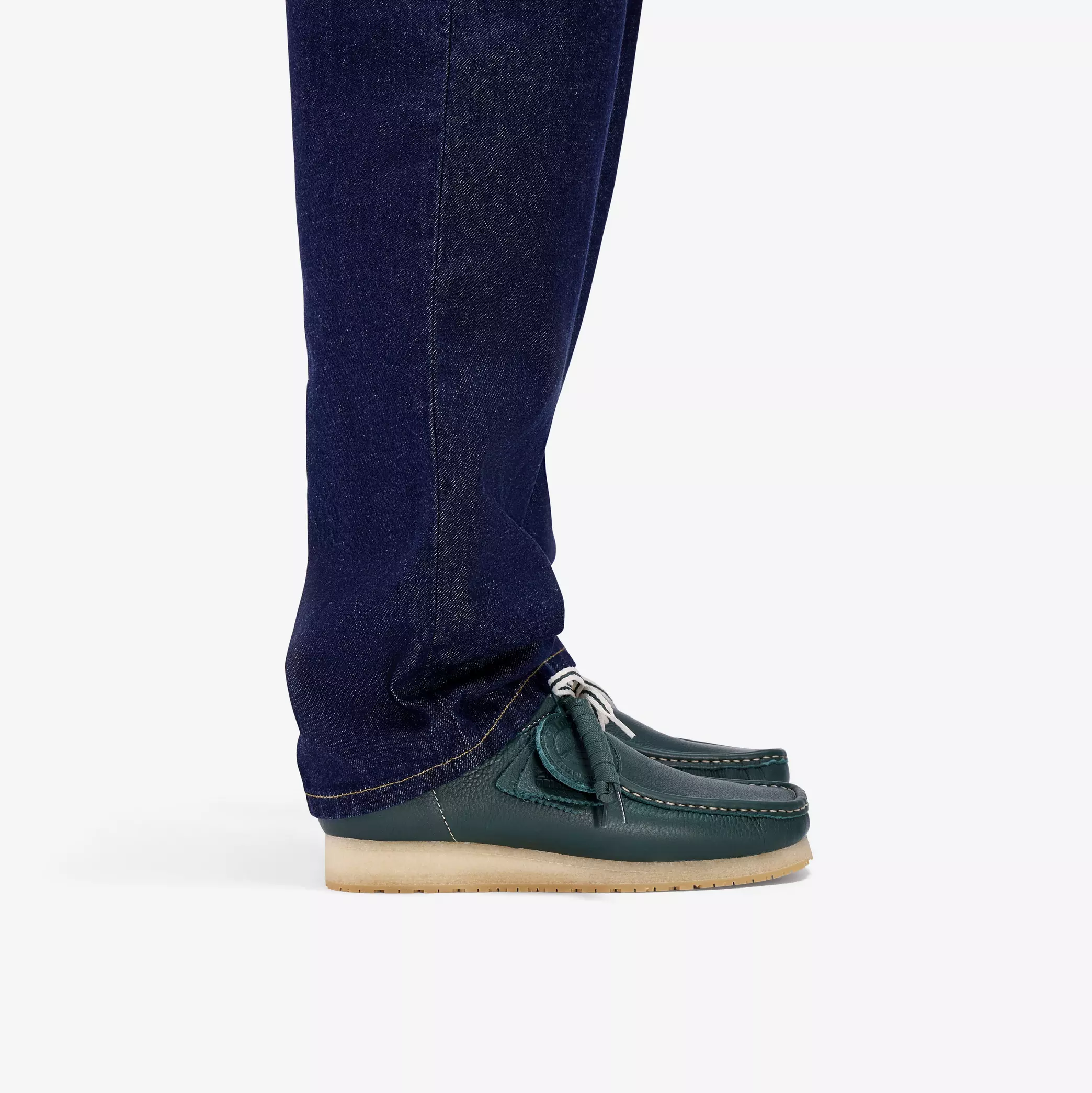 Clarks Wallabee RB Mens Shoes Color: Dark Green Leather Style: 26185656 - Image 7