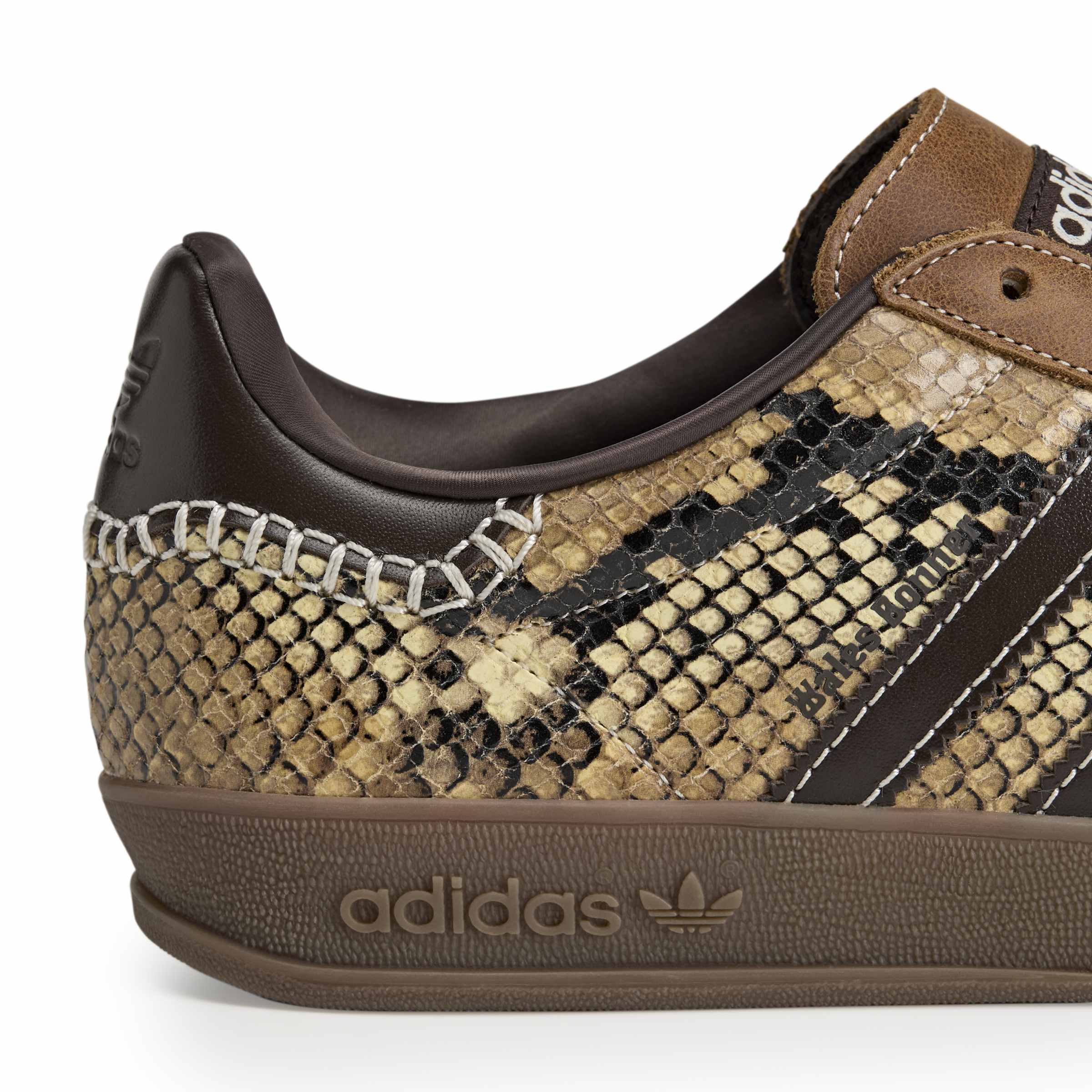 adidas WB Gazelle Snake Mens Shoes Color: Super Color/Dark Brown/Cloud White Style: KK3641 - Image 7